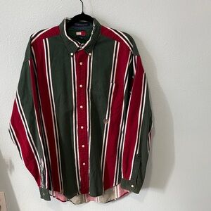 TOMMY HILFIGER vintage 90’s Men's Striped Button-Down Shirt